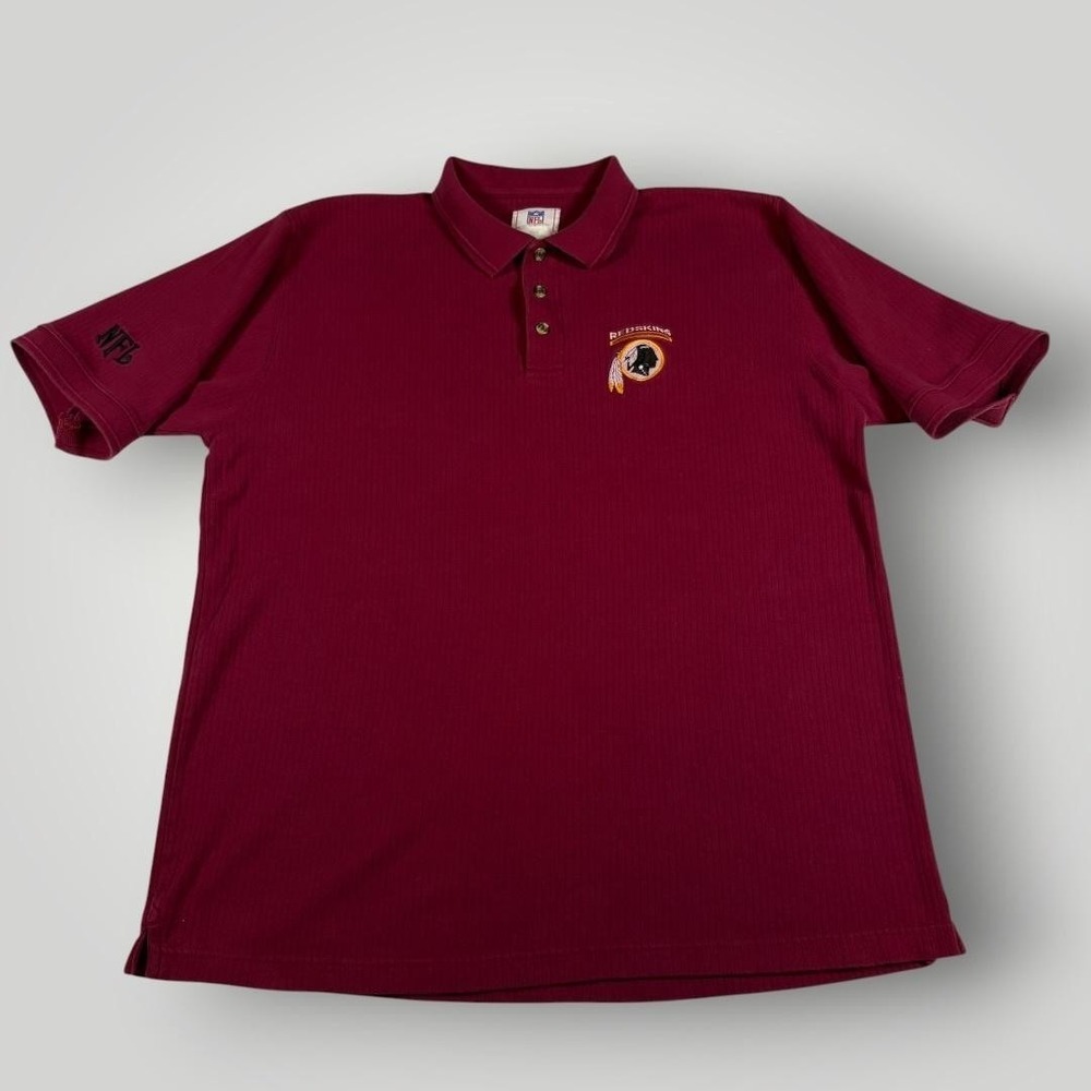 Washington Redskins Shirt Mens XL‎ Red NFL Football NFL Polo Ribbed Top
